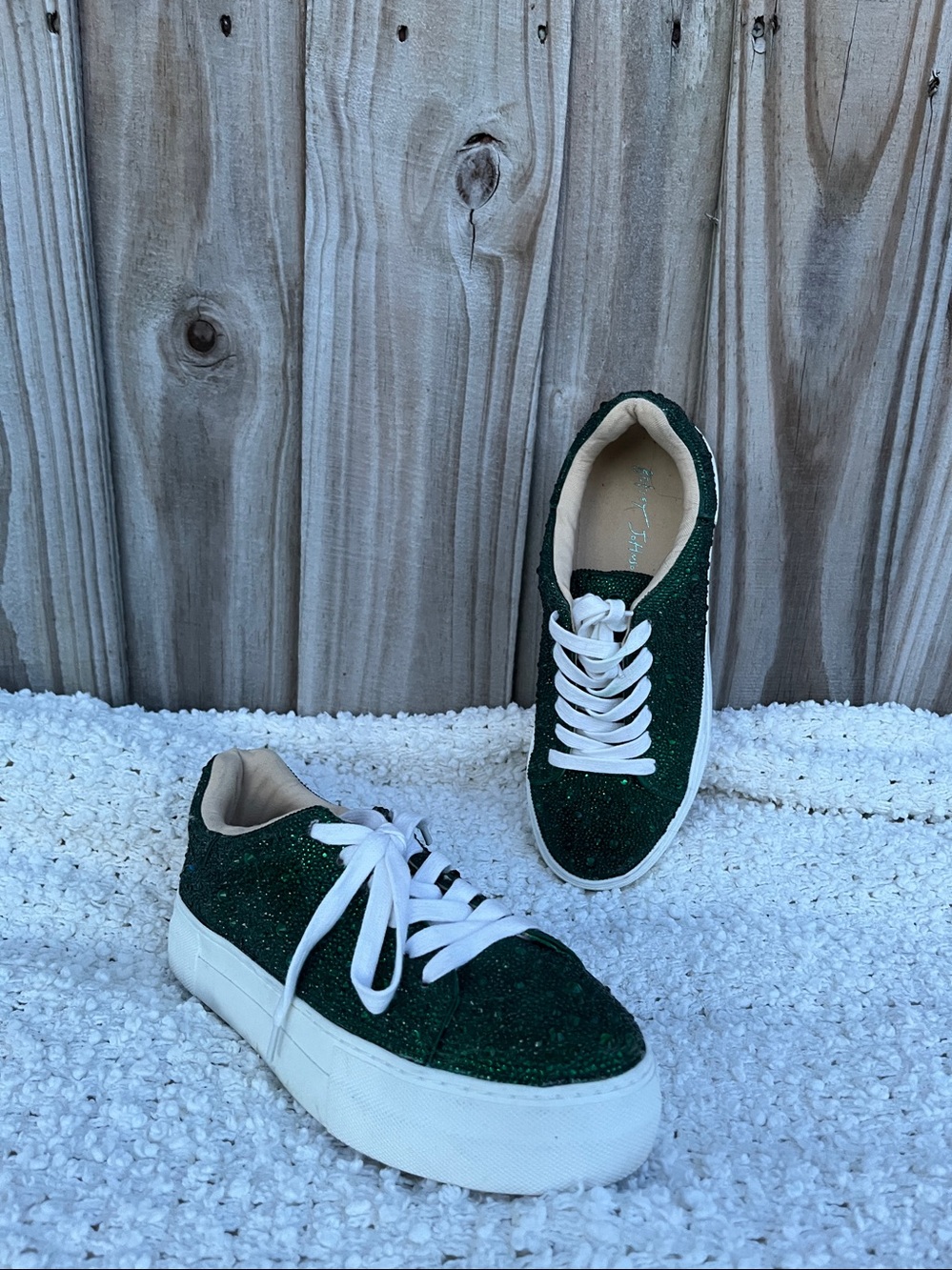 Betsey Johnson Sidny platform sneakers in emerald green,